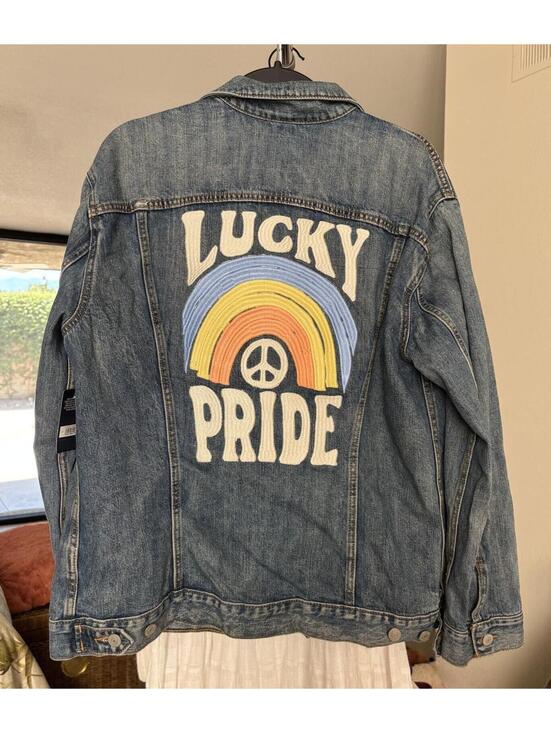 Lucky Brand Jackets & Blazers - Lucky Brand Denim Jacket with Rainbow 'Lucky Pride' Patch